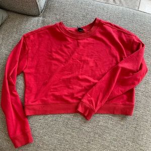 Red cropped crewneck